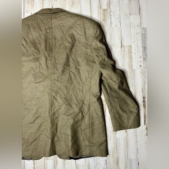 Oscar De La Renta Wool Cashmere Solid Brown Mens Blazer Sport Coat Size 44R - Picture 7 of 11